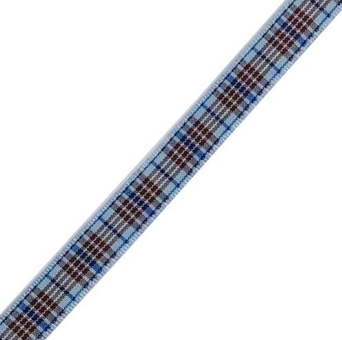 Image 1 of Blueberry Plaid Polyester Fabric Tartan Ribbon 10mm x 20 metres