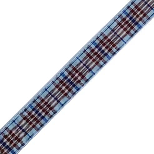Image 1 of Blueberry Plaid Polyester Fabric Tartan Ribbon 16mm x 1 metre