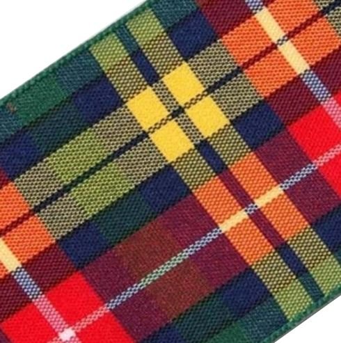 Image 1 of Buchanan Modern Plaid Polyester Fabric Tartan Ribbon 40mm x 1 metre