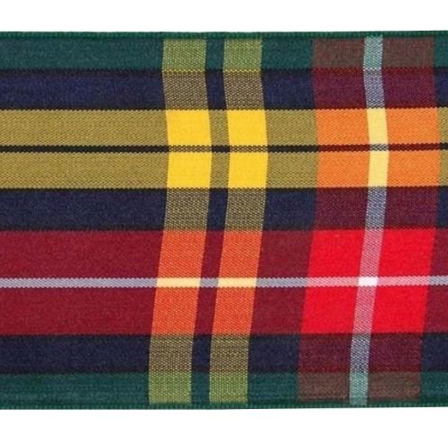 Image 1 of Buchanan Modern Plaid Polyester Fabric Tartan Ribbon 70mm x 1 metre
