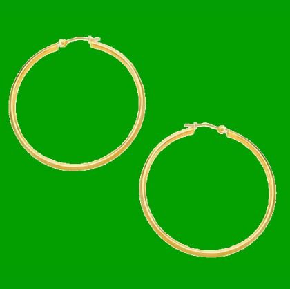 Image 0 of 14K Yellow Gold Classic Simple 30mm Circle Hoop Earrings 