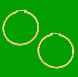 14K Yellow Gold Classic Simple 30mm Circle Hoop Earrings 