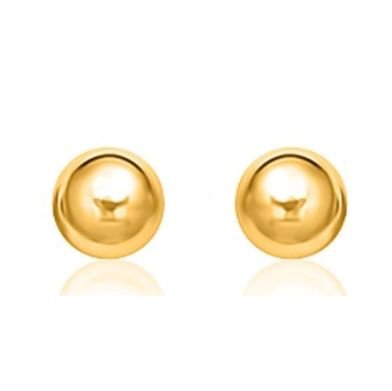 Image 1 of Ball Simple Round Polished Tiny 10K Yellow Gold Stud Earrings 