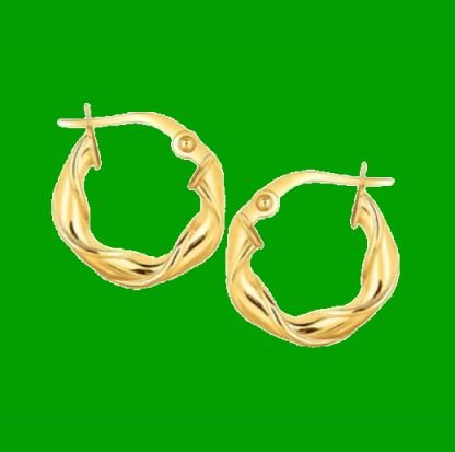 Image 0 of 14K Yellow Gold Classic Twisted Circle Hoop Earrings 