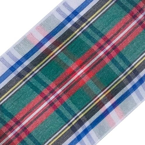 Image 1 of Dress Stewart Plaid Organza Fabric Tartan Ribbon 70mm x 1 metre