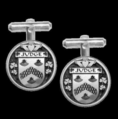 Image 0 of Judge Irish Coat Of Arms Claddagh Sterling Silver Family Crest Cufflinks