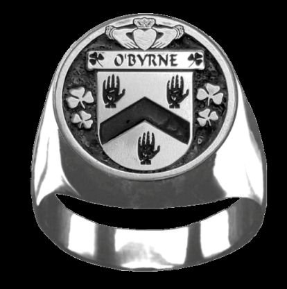 Image 0 of OByrne Irish Coat Of Arms Family Crest Mens Sterling Silver Ring