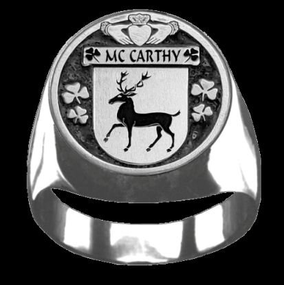 Image 0 of McCarthy Irish Coat Of Arms Family Crest Mens Sterling Silver Ring