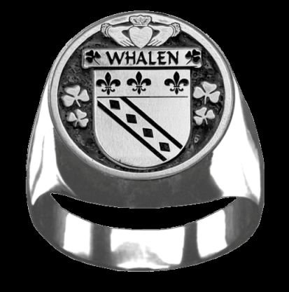 Image 0 of Whalen Irish Coat Of Arms Family Crest Mens Sterling Silver Ring