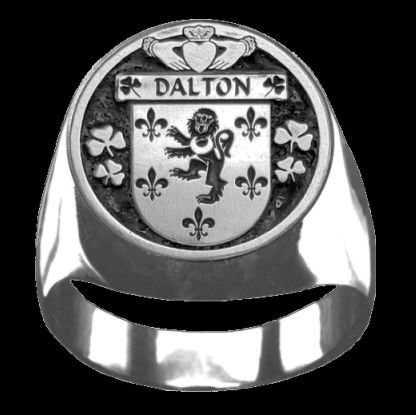 Image 0 of Dalton Irish Coat Of Arms Family Crest Mens Sterling Silver Ring