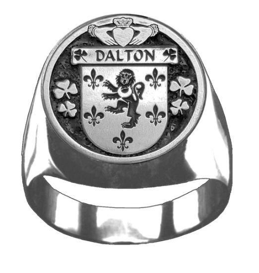 Image 1 of Dalton Irish Coat Of Arms Family Crest Mens Sterling Silver Ring