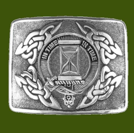 Image 0 of Houston Clan Badge Interlace Mens Stylish Pewter Kilt Belt Buckle