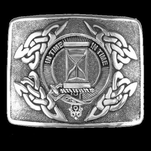 Image 0 of Houston Clan Badge Interlace Mens Sterling Silver Kilt Belt Buckle