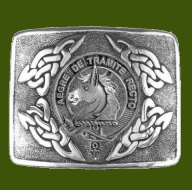 Image 0 of Horsburgh Clan Badge Interlace Mens Stylish Pewter Kilt Belt Buckle