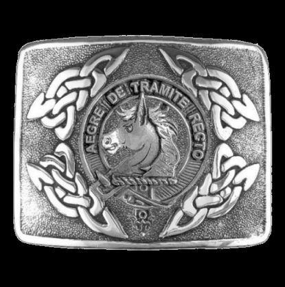 Image 0 of Horsburgh Clan Badge Interlace Mens Sterling Silver Kilt Belt Buckle