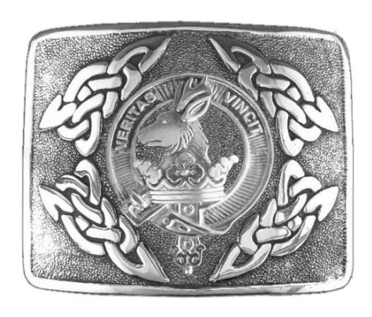 Image 1 of Keirr Clan Badge Interlace Mens Sterling Silver Kilt Belt Buckle