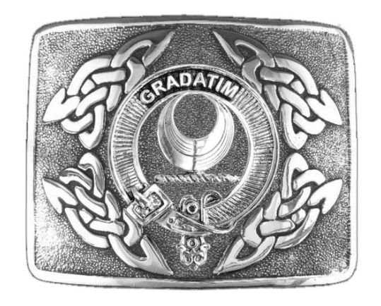 Image 1 of Kilgour Clan Badge Interlace Mens Sterling Silver Kilt Belt Buckle