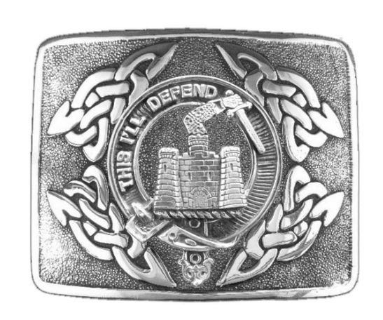 Image 1 of Kincaid Clan Badge Interlace Mens Sterling Silver Kilt Belt Buckle