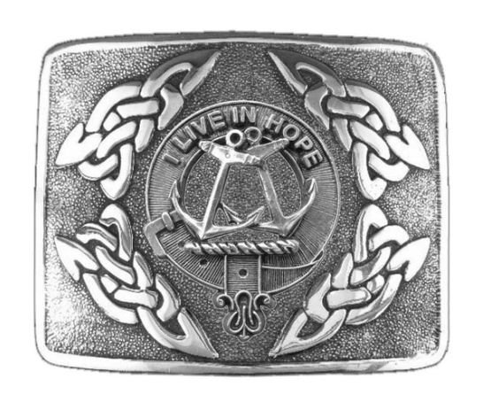 Image 1 of Kinnear Clan Badge Interlace Mens Stylish Pewter Kilt Belt Buckle
