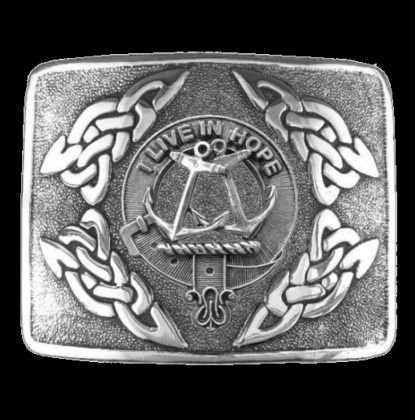 Image 0 of Kinnear Clan Badge Interlace Mens Sterling Silver Kilt Belt Buckle