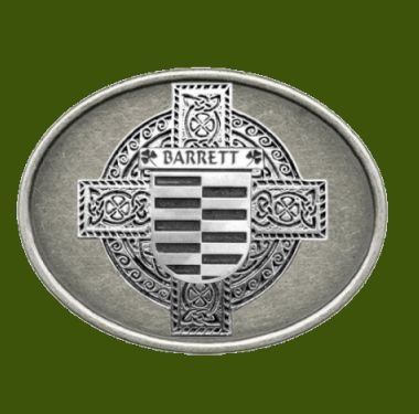 Image 0 of Barrett Irish Coat of Arms Oval Antiqued Mens Stylish Pewter Belt Buckle