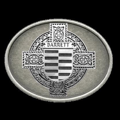 Image 0 of Barrett Irish Coat of Arms Oval Antiqued Mens Sterling Silver Belt Buckle