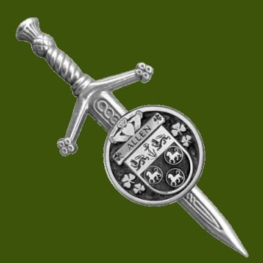 Image 0 of Allen Irish Coat Of Arms Claddagh Round Stylish Pewter Small Kilt Pin