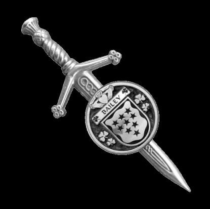 Image 0 of Bailey Irish Coat Of Arms Claddagh Round Sterling Silver Small Kilt Pin