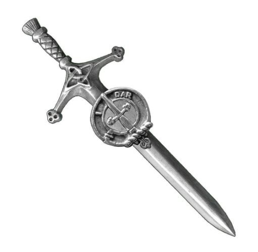 Image 1 of Dalzell Clan Badge Sterling Silver Clan Crest Large Kilt Pin