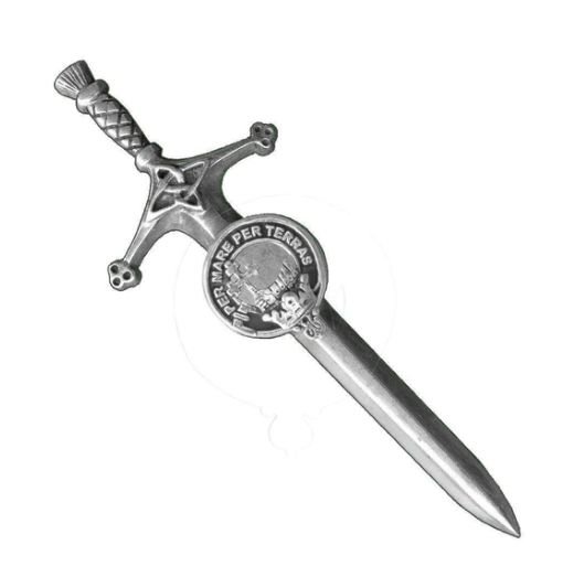Image 1 of MacDonald Clan Badge Sterling Silver Clan Crest Large Kilt Pin