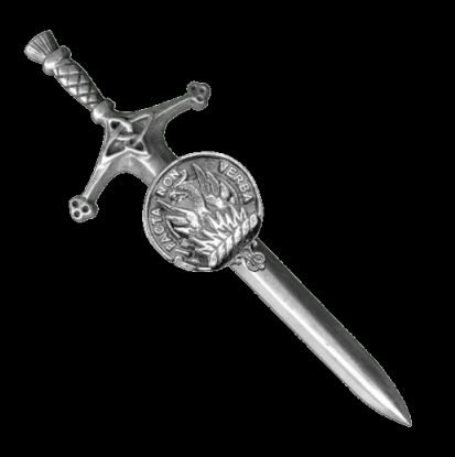 Image 0 of Snodgrass Clan Badge Sterling Silver Clan Crest Large Kilt Pin