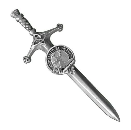 Image 1 of Strachan Clan Badge Sterling Silver Clan Crest Large Kilt Pin
