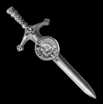 Image 0 of Ramsay Clan Badge Sterling Silver Clan Crest Large Kilt Pin