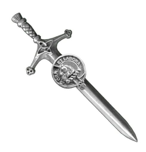 Image 1 of Ramsay Clan Badge Sterling Silver Clan Crest Large Kilt Pin