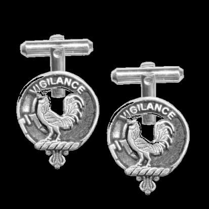 Image 0 of Laing Clan Badge Sterling Silver Clan Crest Cufflinks