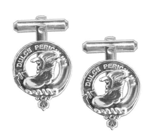 Image 1 of MacAulay Clan Badge Stylish Pewter Clan Crest Cufflinks