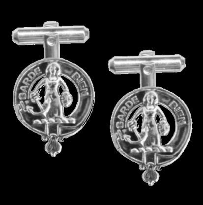 Image 0 of Montgomery Clan Badge Sterling Silver Clan Crest Cufflinks