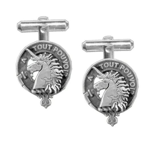 Image 1 of Oliphant Clan Badge Sterling Silver Clan Crest Cufflinks