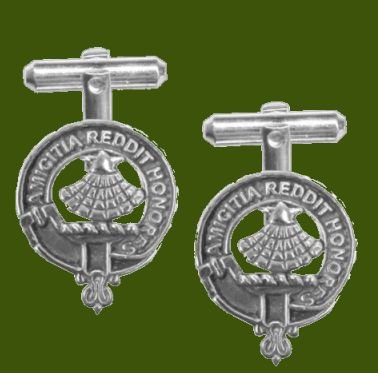 Image 0 of Pringle Clan Badge Stylish Pewter Clan Crest Cufflinks