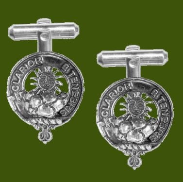 Image 0 of Purves Clan Badge Stylish Pewter Clan Crest Cufflinks