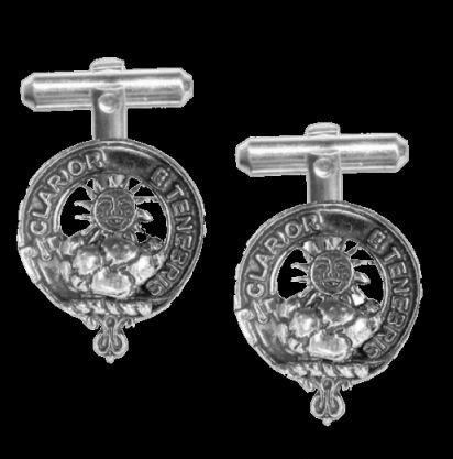 Image 0 of Purves Clan Badge Sterling Silver Clan Crest Cufflinks