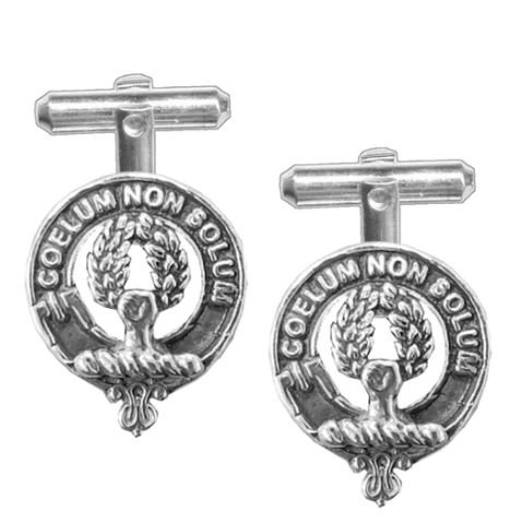 Image 1 of Stevenson Clan Badge Stylish Pewter Clan Crest Cufflinks