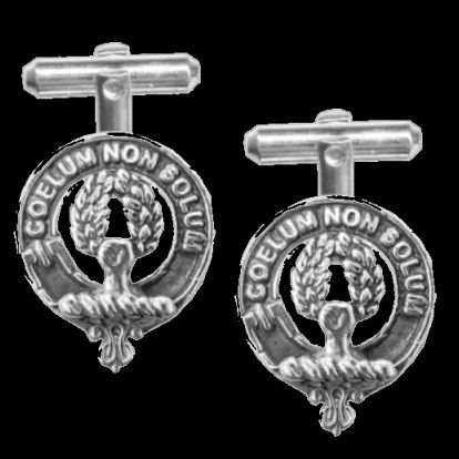 Image 0 of Stevenson Clan Badge Sterling Silver Clan Crest Cufflinks