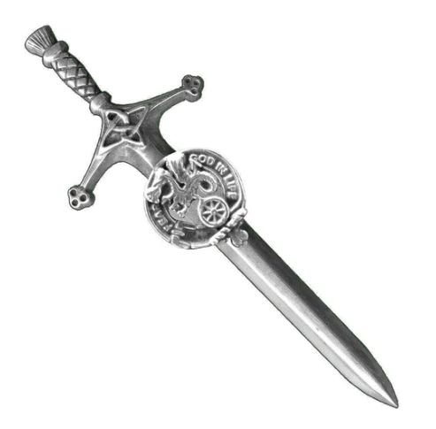 Image 1 of Somerville Clan Badge Sterling Silver Clan Crest Large Kilt Pin