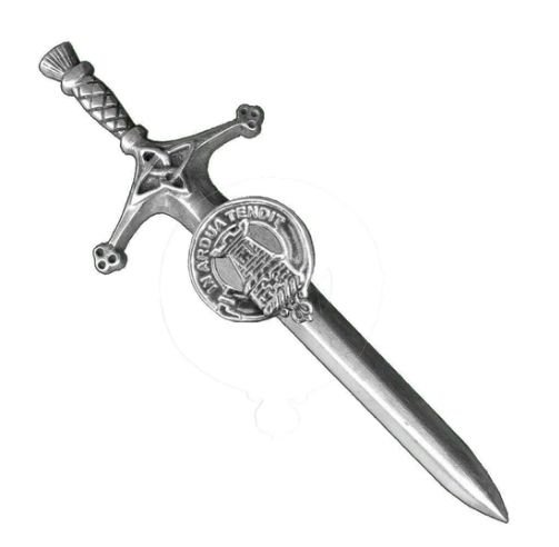 Image 1 of Malcolm Clan Badge Sterling Silver Clan Crest Large Kilt Pin