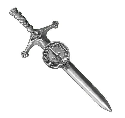 Image 1 of Shaw Clan Badge Sterling Silver Clan Crest Large Kilt Pin