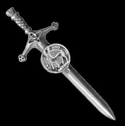 Image 0 of Scott Clan Badge Sterling Silver Clan Crest Large Kilt Pin