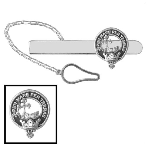 Image 1 of MacDonald Clan Badge Sterling Silver Button Loop Clan Crest Tie Bar