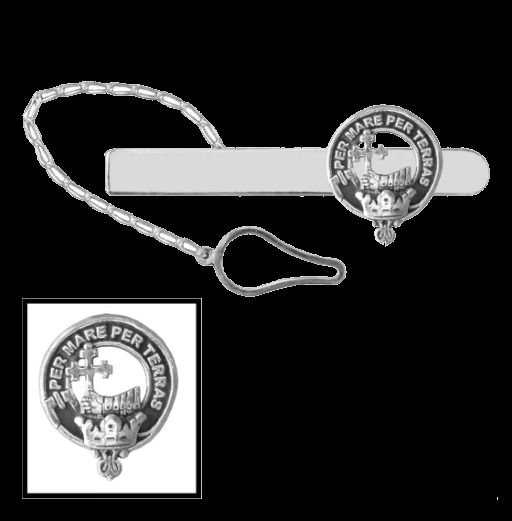 Image 0 of MacDonald Clan Badge Sterling Silver Button Loop Clan Crest Tie Bar