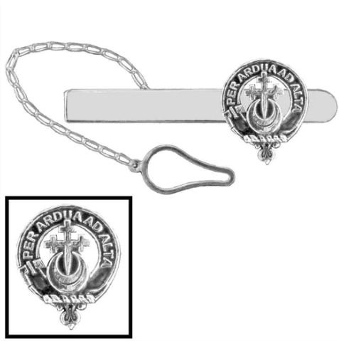 Image 1 of Hannay Clan Badge Sterling Silver Button Loop Clan Crest Tie Bar